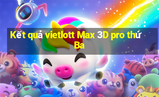 Kết quả vietlott Max 3D pro thứ Ba