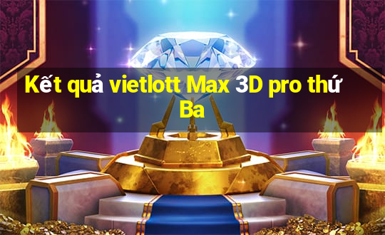 Kết quả vietlott Max 3D pro thứ Ba