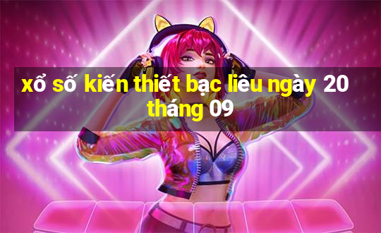 xổ số kiến thiết bạc liêu ngày 20 tháng 09