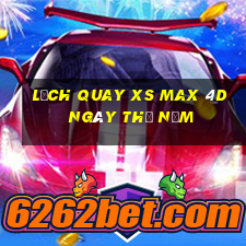 Lịch quay XS Max 4D ngày thứ năm