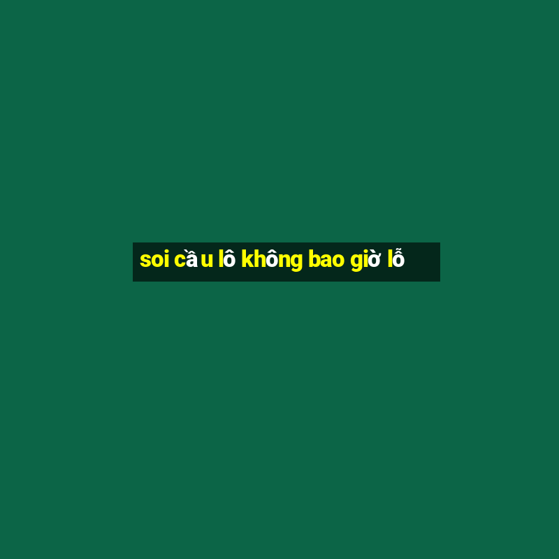 soi cầu lô không bao giờ lỗ