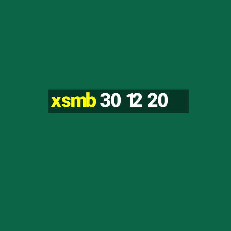 xsmb 30 12 20