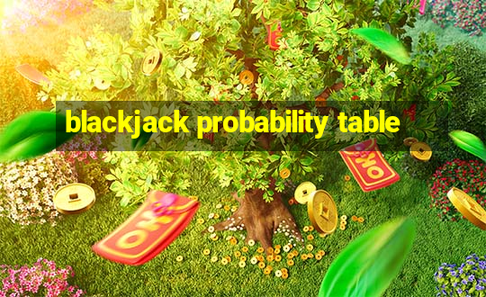 blackjack probability table