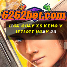 Lịch quay XS Keno Vietlott ngày 20