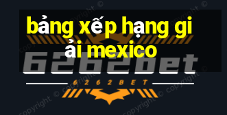 bảng xếp hạng giải mexico