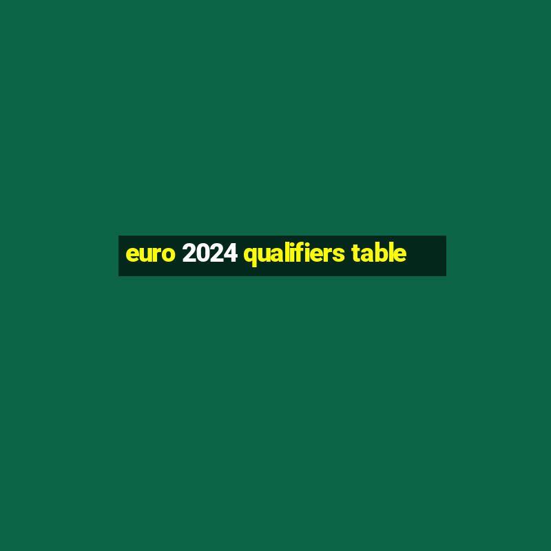 euro 2024 qualifiers table