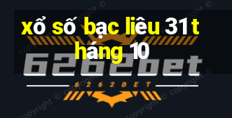 xổ số bạc liêu 31 tháng 10