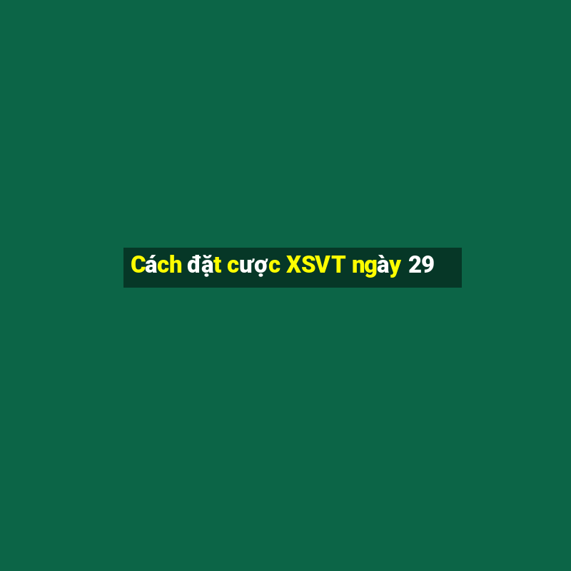 Cách đặt cược XSVT ngày 29