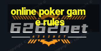 online poker game rules