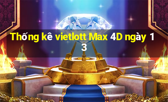 Thống kê vietlott Max 4D ngày 13