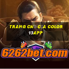 Trang chủ của Color 13app