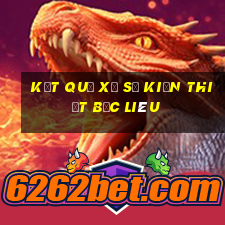 kết quả xổ số kiến thiết bạc liêu