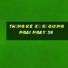 Thống kê Xổ Số quảng ngãi ngày 30