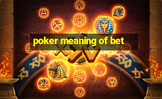 poker meaning of bet