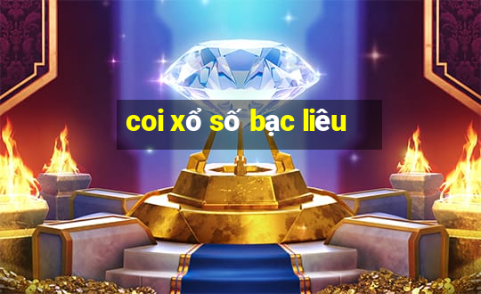 coi xổ số bạc liêu