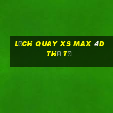 Lịch quay XS Max 4D thứ tư