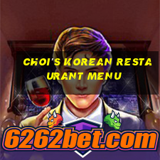 choi's korean restaurant menu