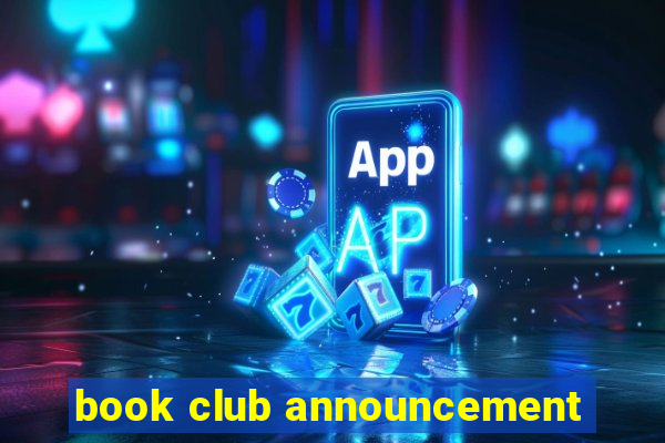 book club announcement