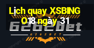 Lịch quay XSBINGO18 ngày 31