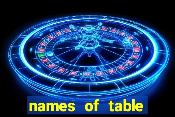 names of table games casino