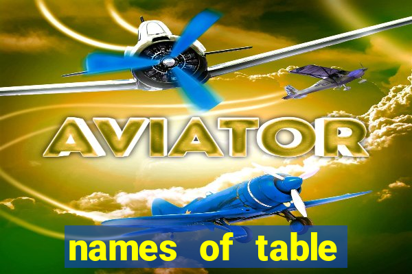 names of table games casino