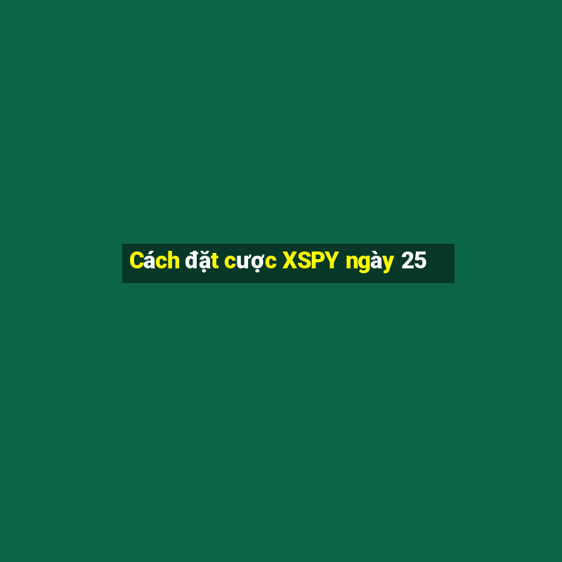 Cách đặt cược XSPY ngày 25