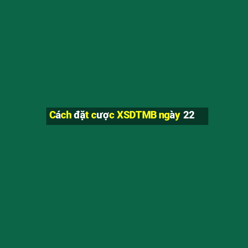 Cách đặt cược XSDTMB ngày 22