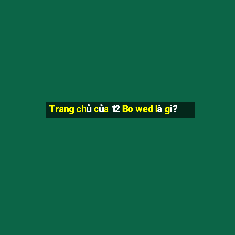 Trang chủ của 12 Bo wed là gì?